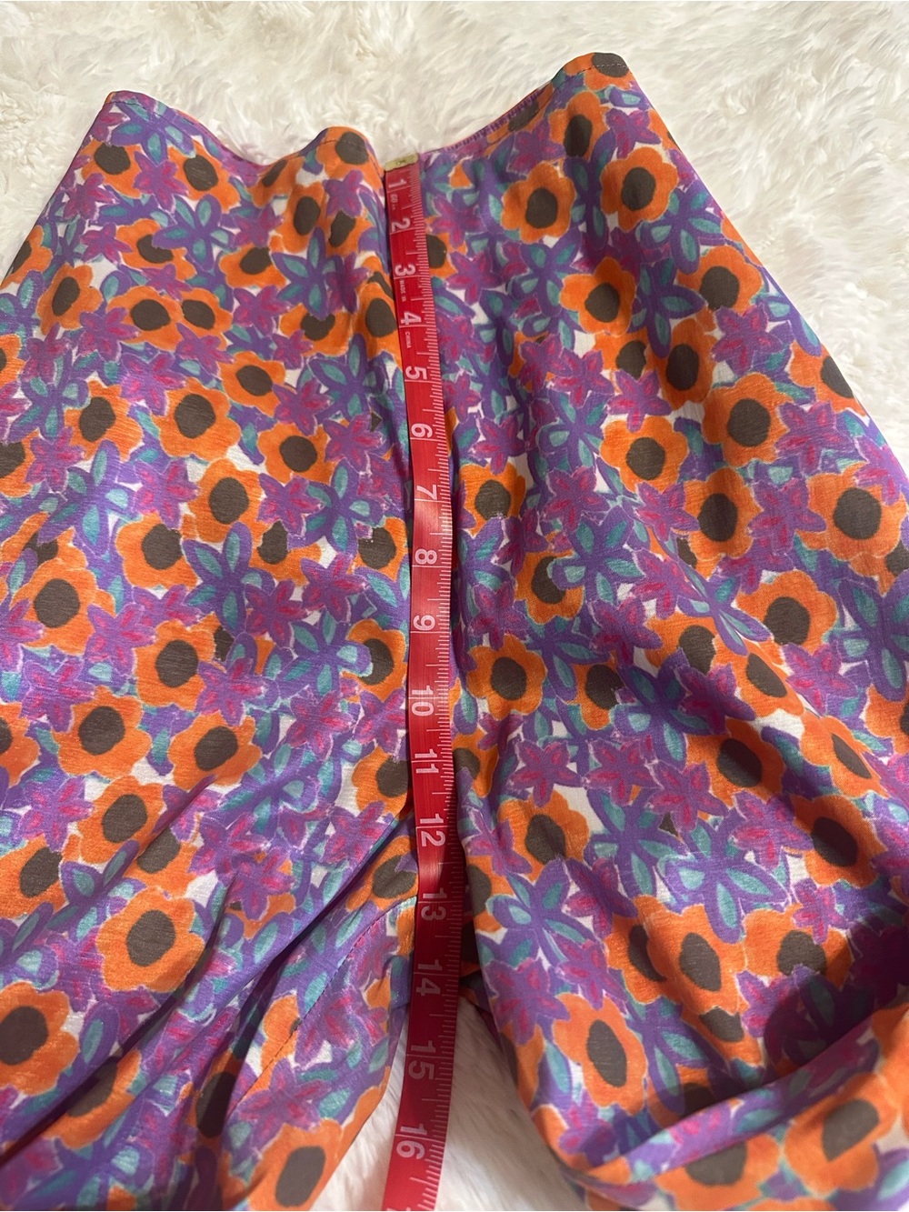 CeliaB Triha Floral High Rise Bell Crop Pants Ruffle Hem Size Medium - Picture 13 of 16